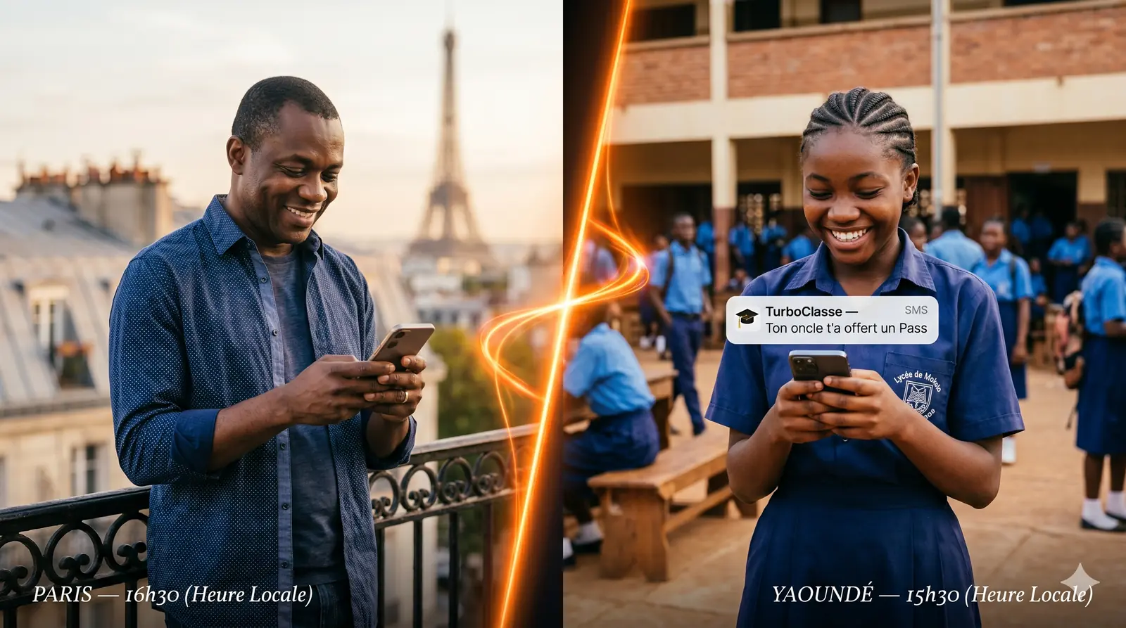 Parent de la diaspora offre un Pass TurboClasse à un enfant au Cameroun via Mobile Money
