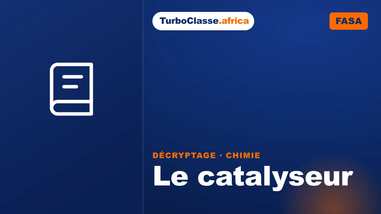 Concours FASA — Chimie : le catalyseur. Décryptage Thoth, fond bleu nuit.