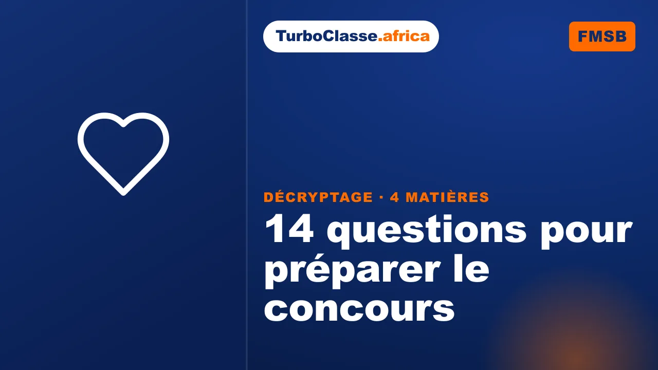 Le Décryptage Thoth — Concours FMSB, les 4 matières : 14 questions pour préparer le concours, sur fond bleu nuit TurboClasse. La carte sert de couverture à l'article et à la vidéo de compilation.