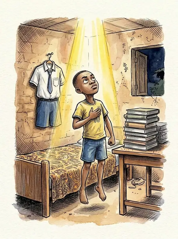 Illustration du conte « Kevin et Dieu », planche 3