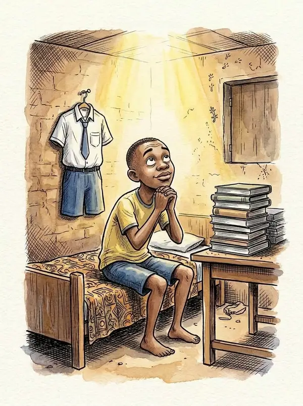 Illustration du conte « Kevin et Dieu », planche 7