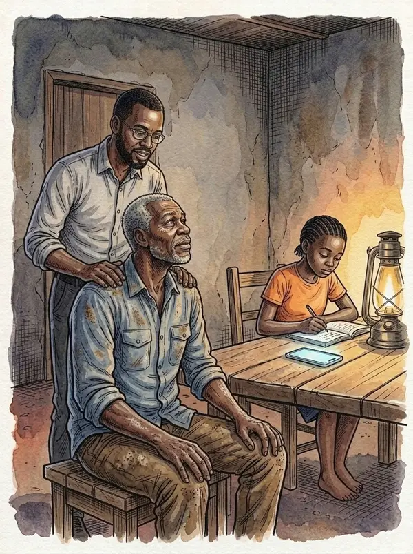 Illustration du conte « La lumière au bout des doigts », partie 2, planche 11