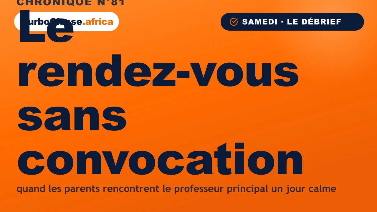Chronique THOTH « Le rendez-vous sans convocation » — rencontrer le professeur principal quand tout va bien, sur fond orange TurboClasse.