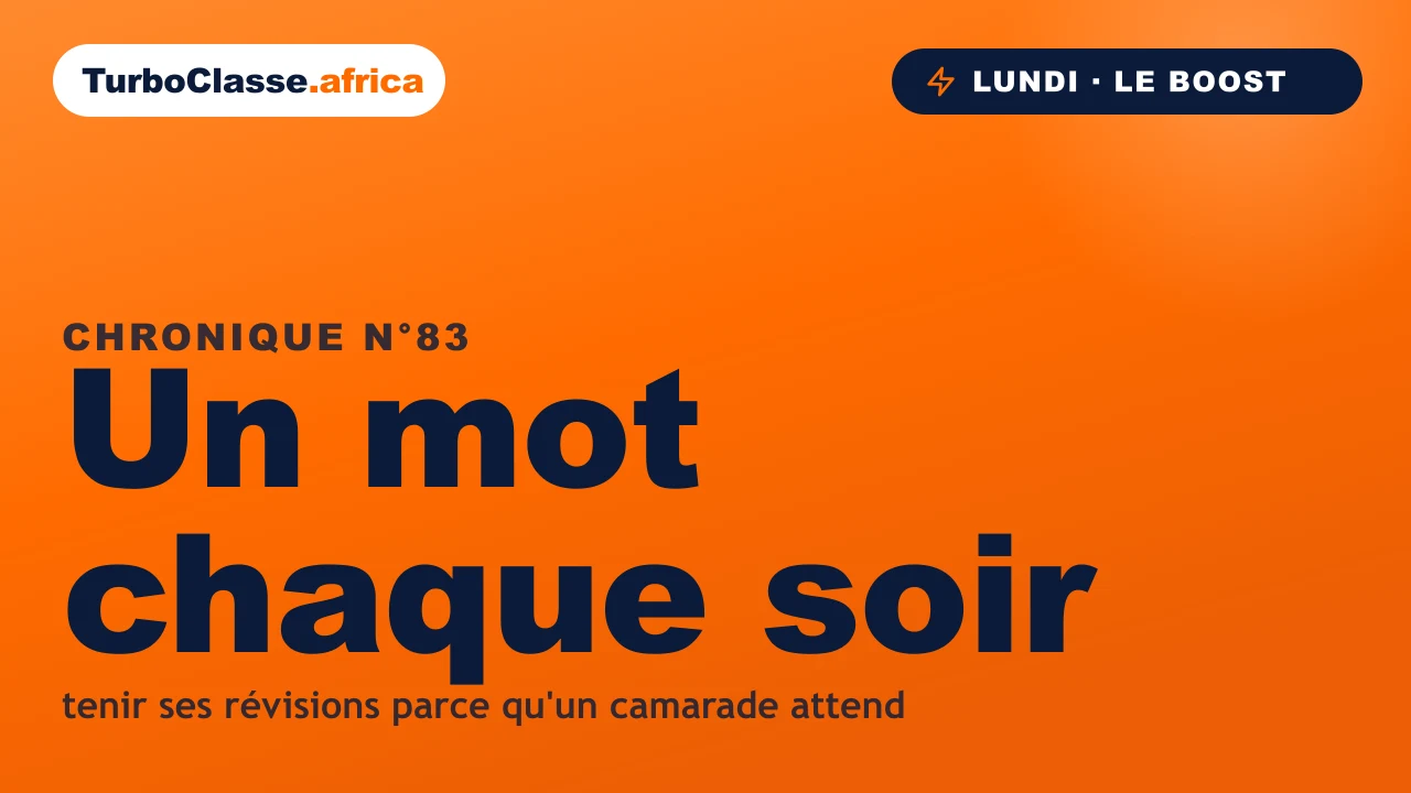 Chronique THOTH « Un mot chaque soir » — réviser à deux avec un camarade, sur fond orange TurboClasse.