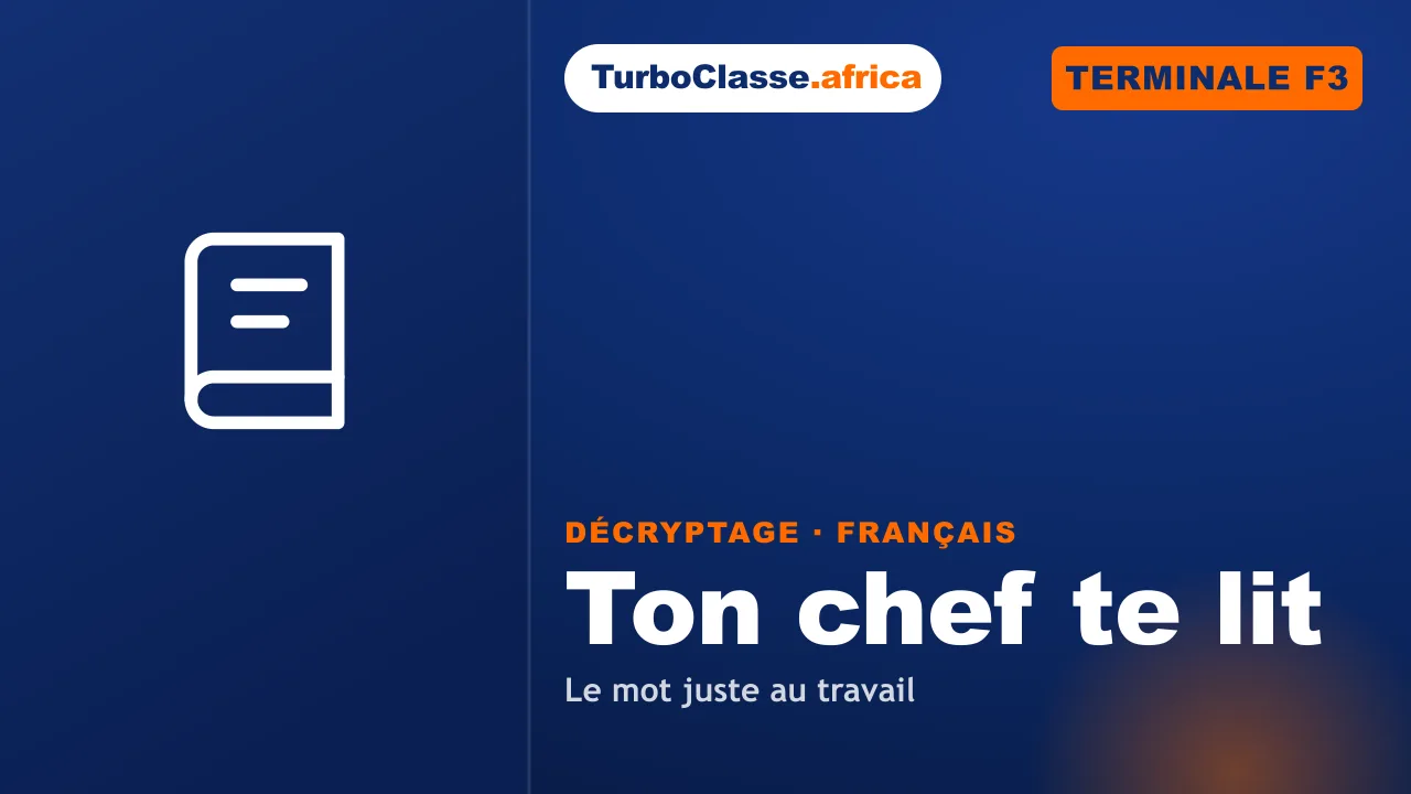 Terminale F3 — Français : le registre soutenu dans un compte rendu technique. Décryptage Thoth, fond bleu nuit.